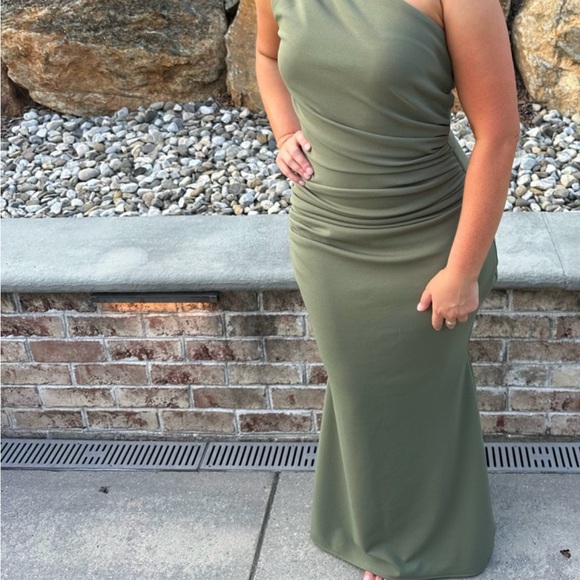Dresses & Skirts - Olive Green One Shoulder Dress